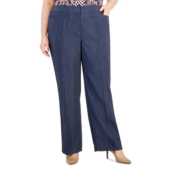 Kasper Mid Rise Denim L-Pocket Pants BLUE Plus Size 22W MSRP $99 - Picture 1 of 1